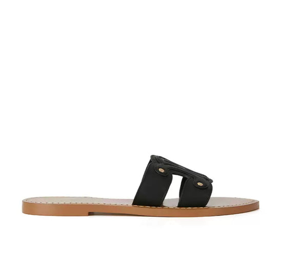 CELINA Slides Black/ Weiß/ Brown - VIBE & VOGUE
