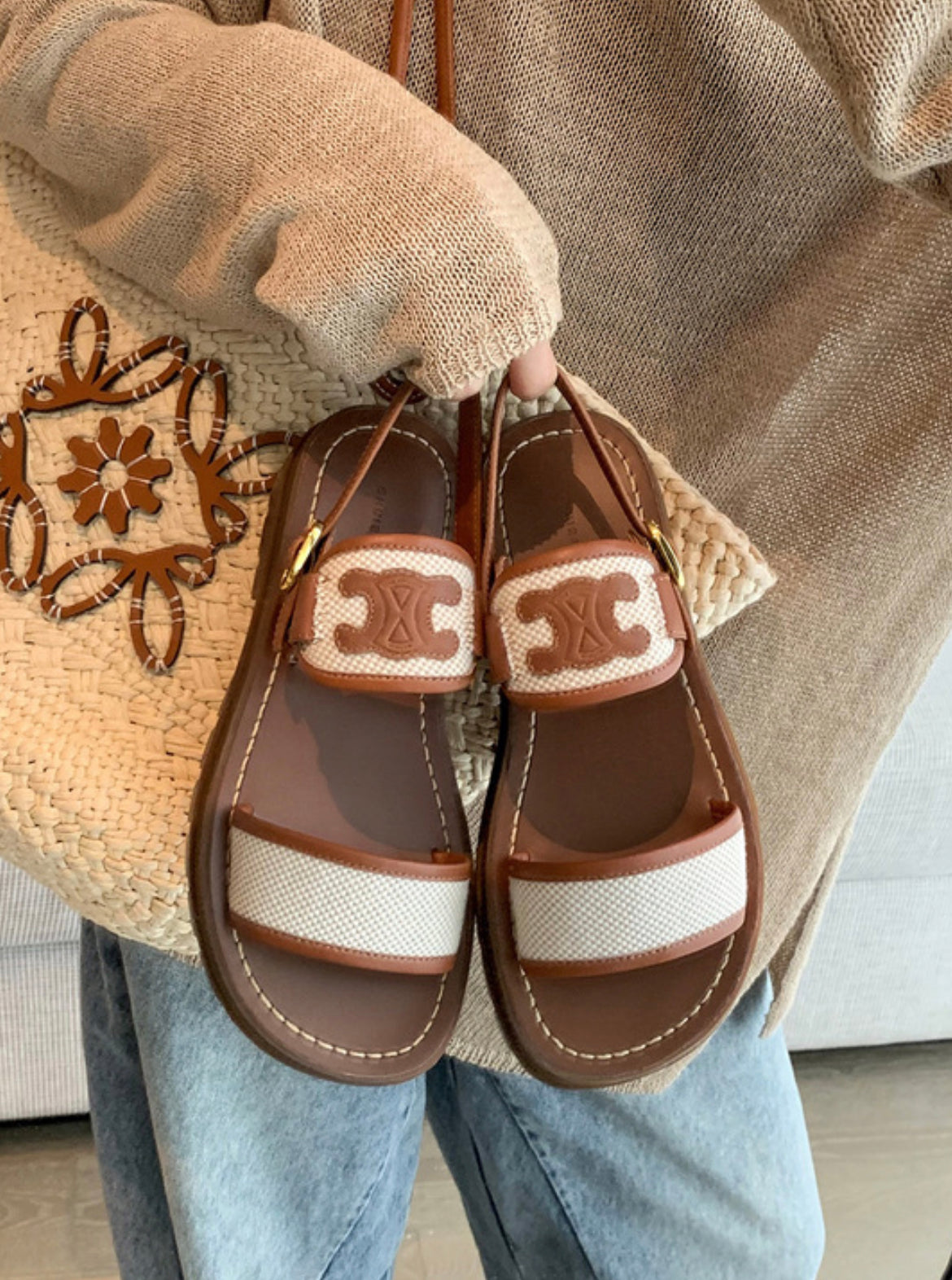 CELINA Sandalen Black/ Brown - VIBE & VOGUE
